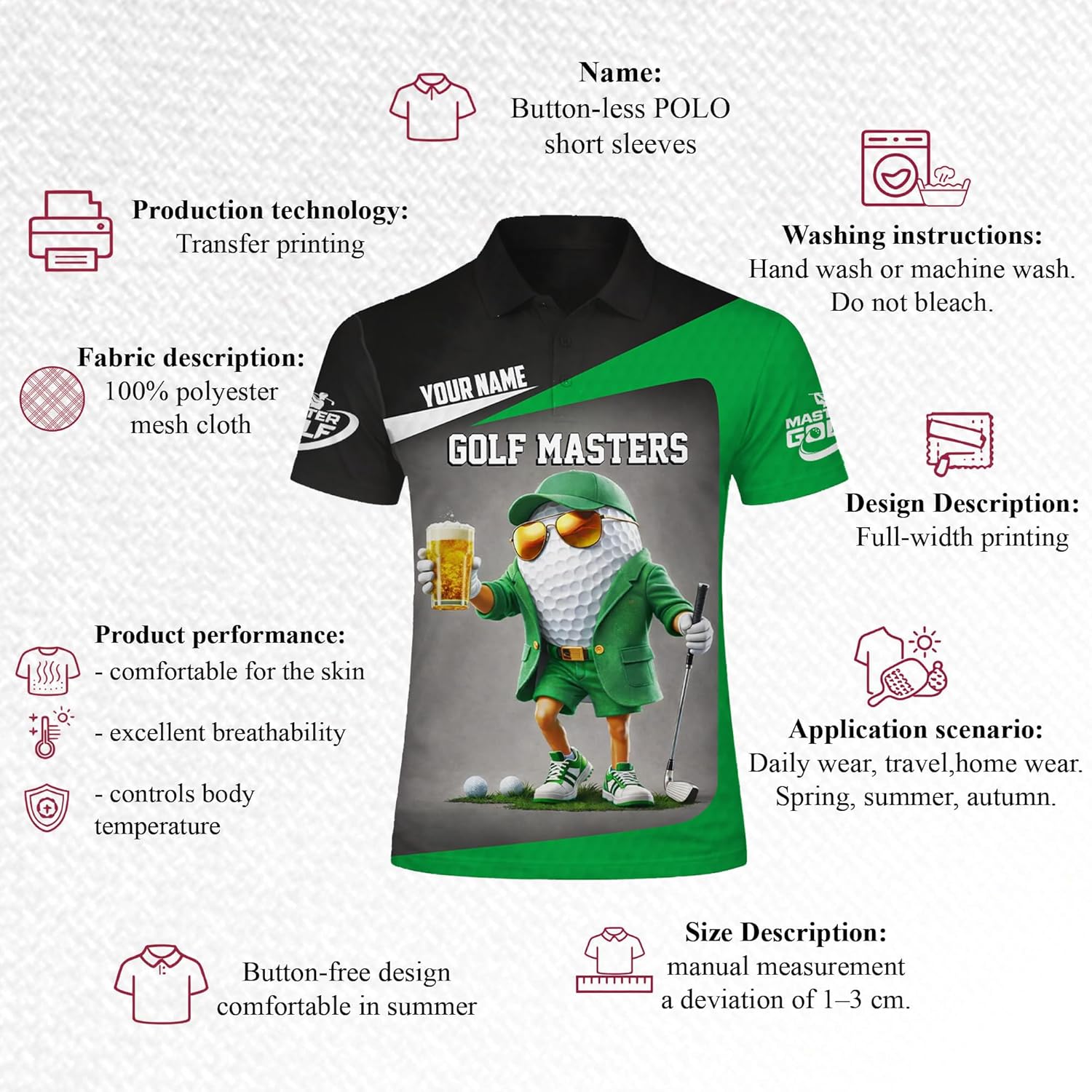 PDN26021013 CustomGolfMastersPoloShirtforMen_Women_PersonalizedName_FunnyGolfBallCharacterGraphic_BreathablePerformanceFabricBlack4.jpg