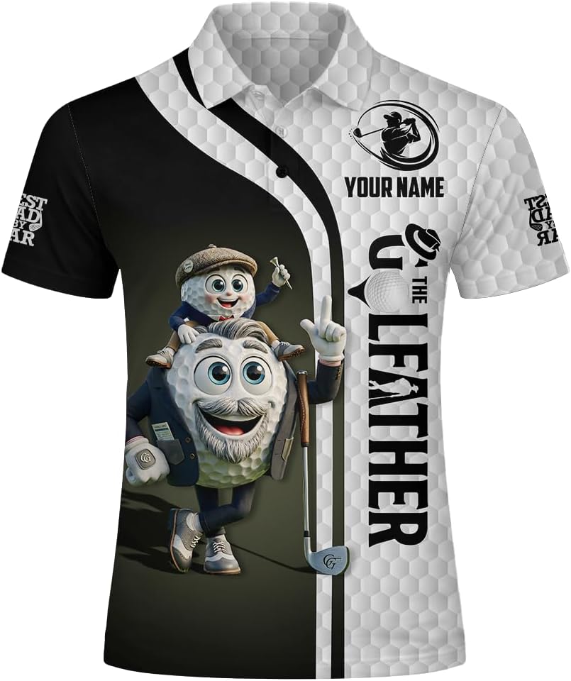 HIE26022702 CustomNameGolfPoloShirtCartoonGolfBallFatherSonGraphicBlackWhitePerformanceShirt1.jpg