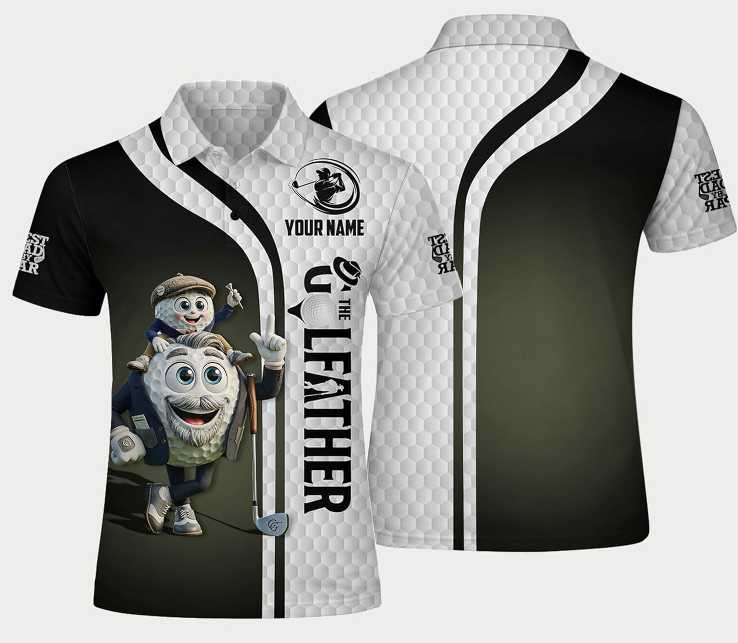 HIE26022702 CustomNameGolfPoloShirtCartoonGolfBallFatherSonGraphicBlackWhitePerformanceShirt5.jpg