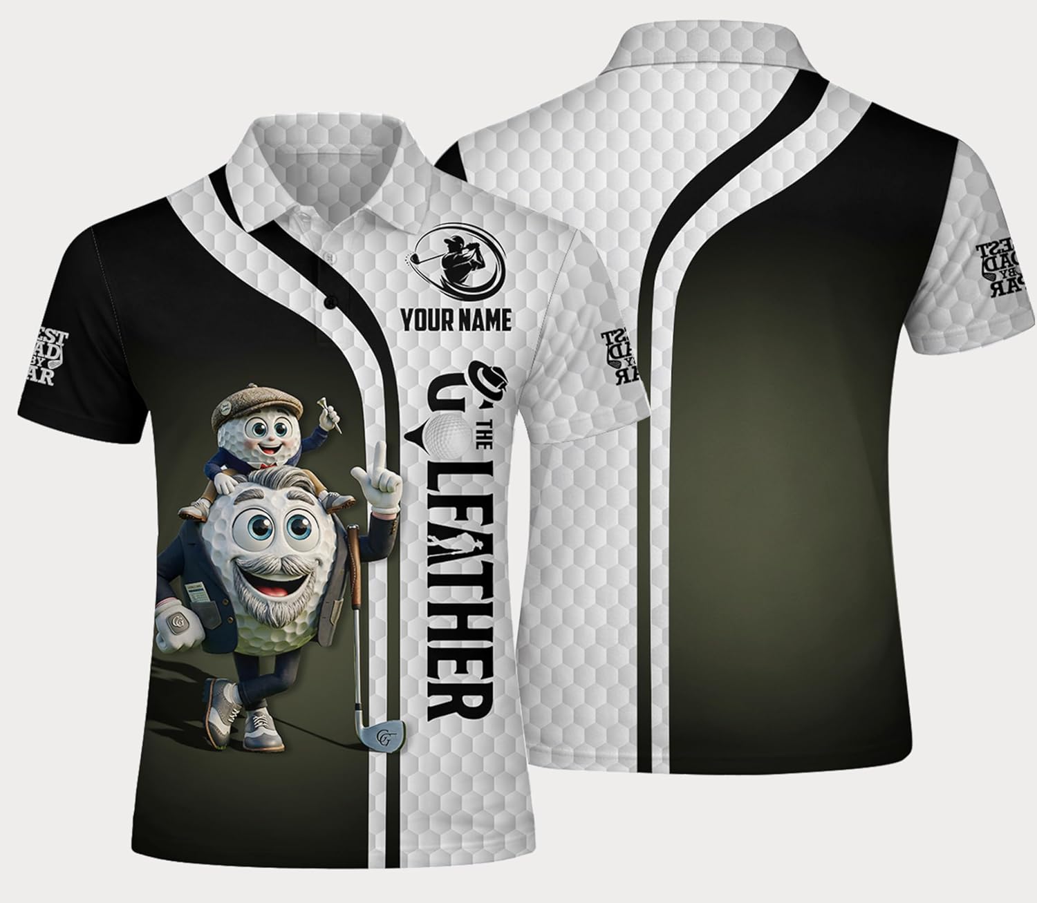 HIE26022702 CustomNameGolfPoloShirtCartoonGolfBallFatherSonGraphicBlackWhitePerformanceShirt5.jpg