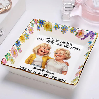 Custom Photo Caricature Until We Are Old And Senile - Personalized Ring Dish