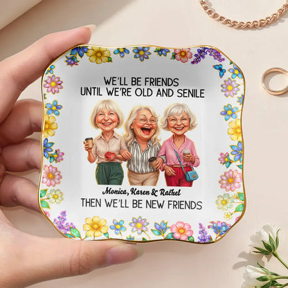 Custom Photo Caricature Until We Are Old And Senile - Personalized Ring Dish