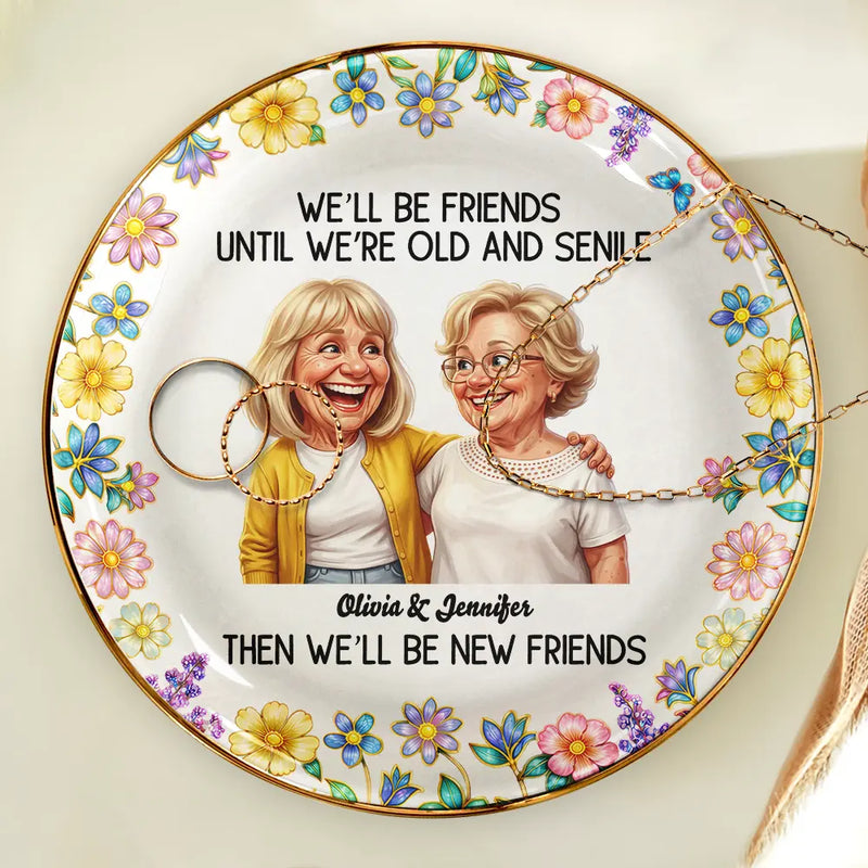 Custom Photo Caricature Until We Are Old And Senile - Personalized Ring Dish