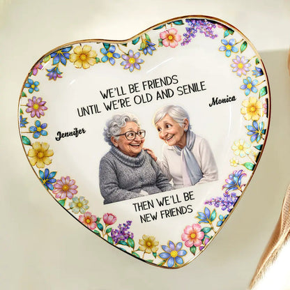 Custom Photo Caricature Until We Are Old And Senile - Personalized Ring Dish
