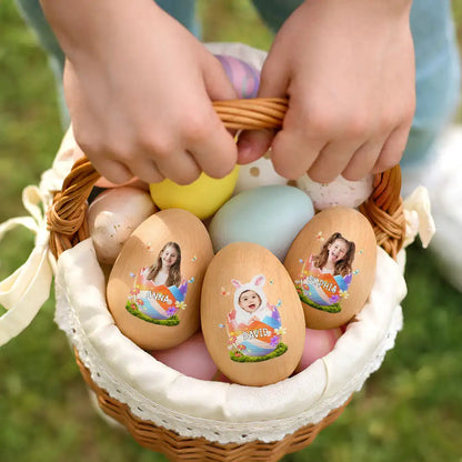 Custom Photo Hatching Easter Egg - Personalized Musical Wooden Easter Egg Shaker