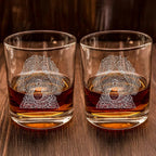 Custom Photo Pencil Drawing Dog Cat Portrait - Personalized Engraved Whiskey Glass