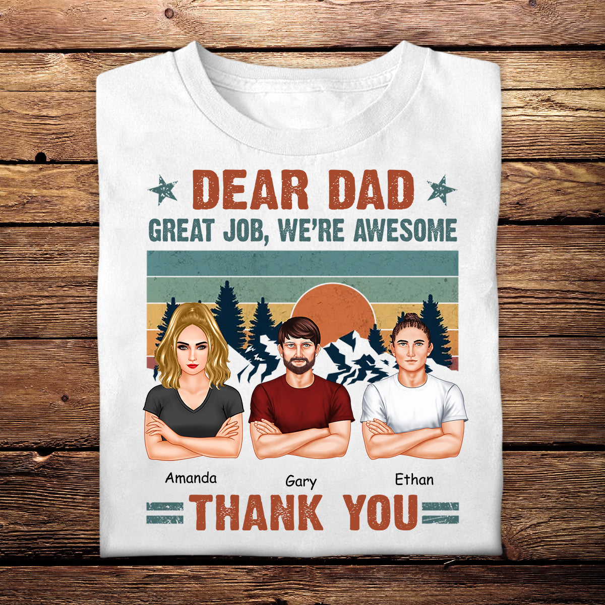 Dear Dad Great Job Retro Vintage - Personalized Apparel - Gift For Father, Dad, Daddy, Father's Day DE2B12_1.jpg