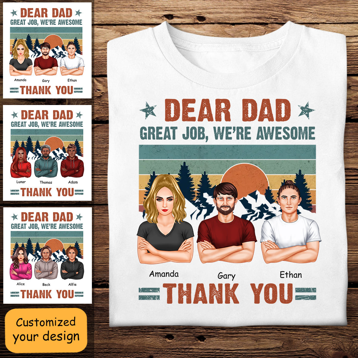 Dear Dad Great Job Retro Vintage - Personalized Apparel - Gift For Father, Dad, Daddy, Father's Day DEARDA_2_26f46c1e-f165-4ee1-a0e7-38dc4fc6df8e.jpg