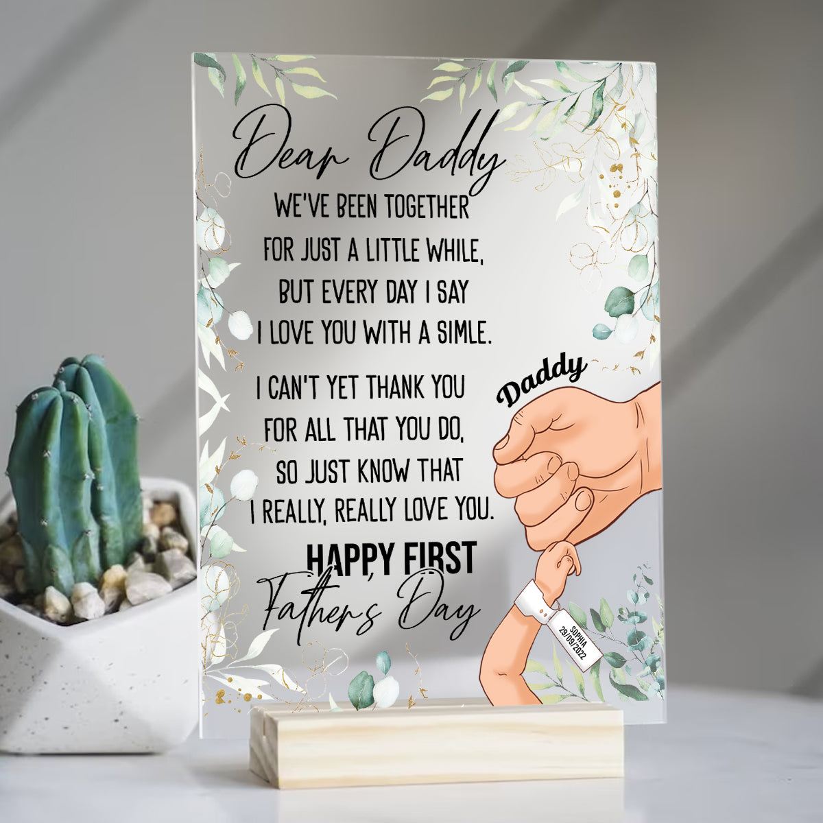 Dear Daddy, I Really Love You - Personalized Acrylic Plaque - Gift For Father, Daddy, First Father's Day DearDaddy_IReallyLoveYou-2.jpg