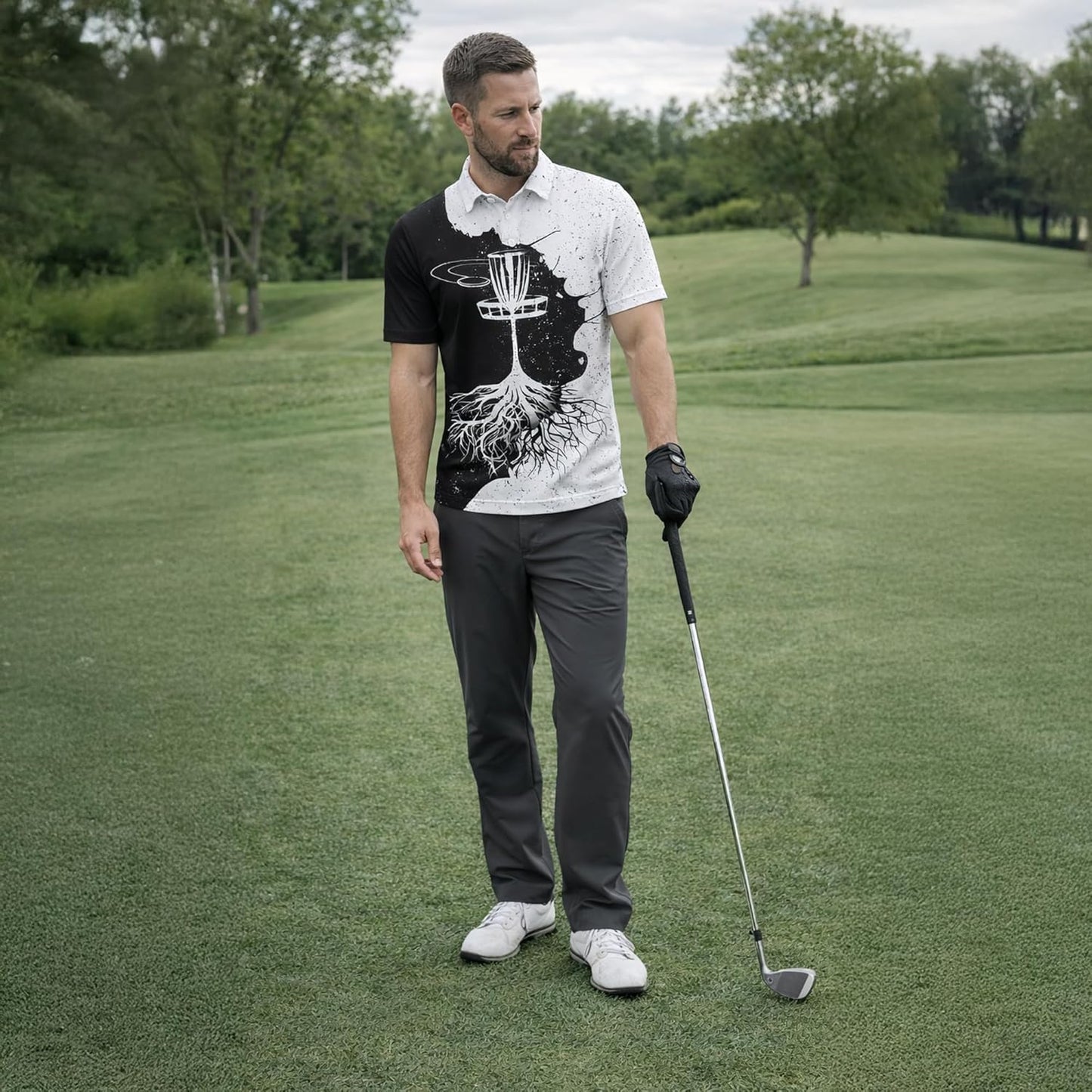 GIA26031103 DiscGolfPoloShirtCustomNameDiscGolfBasketRootsPerformanceGolfPoloShirtBlack3.jpg