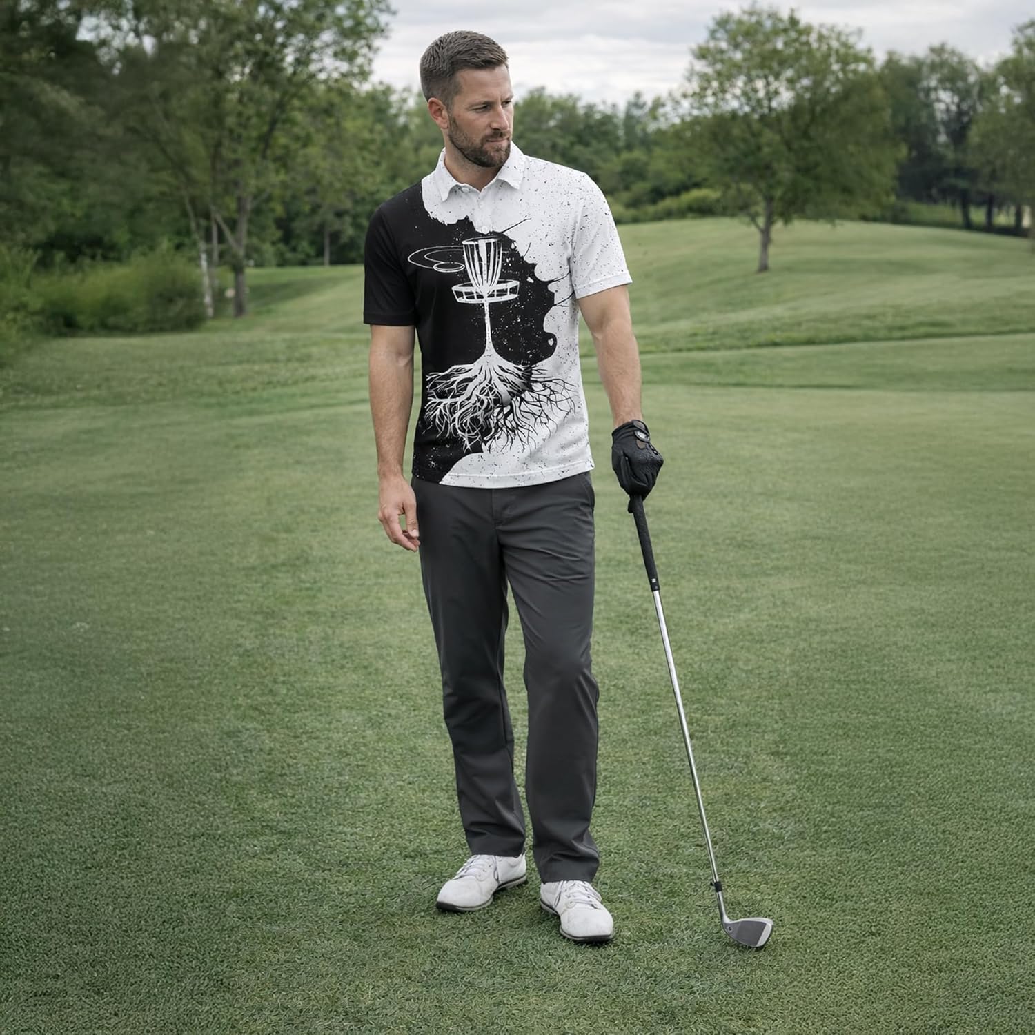 GIA26031103 DiscGolfPoloShirtCustomNameDiscGolfBasketRootsPerformanceGolfPoloShirtBlack3.jpg