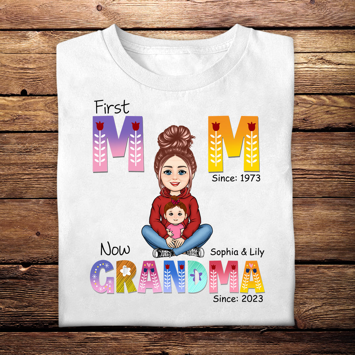 First Mom Now Grandma - Personalized Apparel - Gift For Grandma, Nana, Granny, Mother's Day FI2BEC_1.jpg
