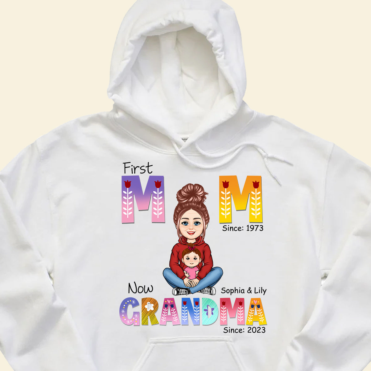 First Mom Now Grandma - Personalized Apparel - Gift For Grandma, Nana, Granny, Mother's Day FI4655_1.jpg