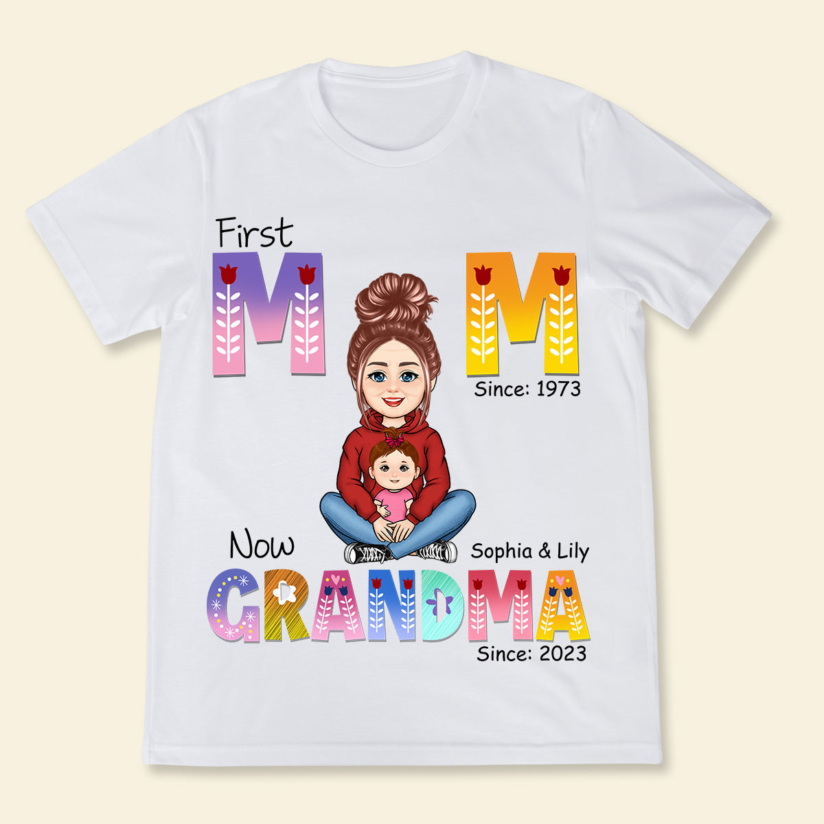 First Mom Now Grandma - Personalized Apparel - Gift For Grandma, Nana, Granny, Mother's Day FIRSTM_2.jpg