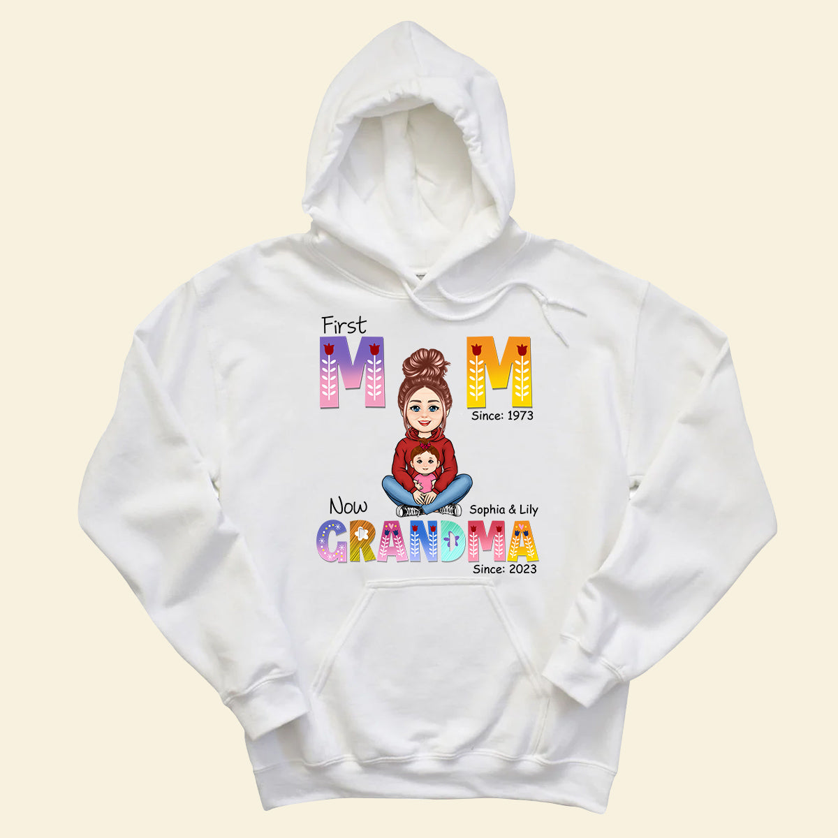 First Mom Now Grandma - Personalized Apparel - Gift For Grandma, Nana, Granny, Mother's Day FIRSTM_3.jpg