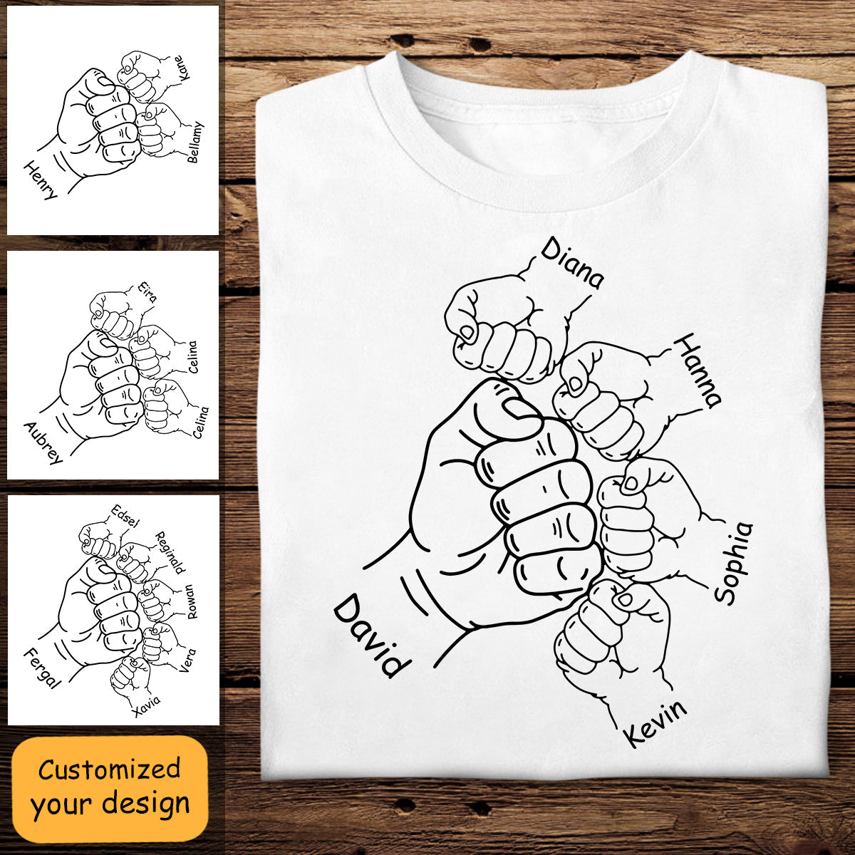 Father & Kids Fist Bump - Personalized Apparel - Gift For Father, Daddy, Dad, Father's Day Father_KidsFistBump-1_97d1393b-b86e-4045-9d4a-dbde4bc950bd.jpg