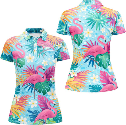 GIA26030904 FlamingoTropicalGolfPoloShirtWomenHawaiianFlamingoFloralPerformancePolo1.jpg
