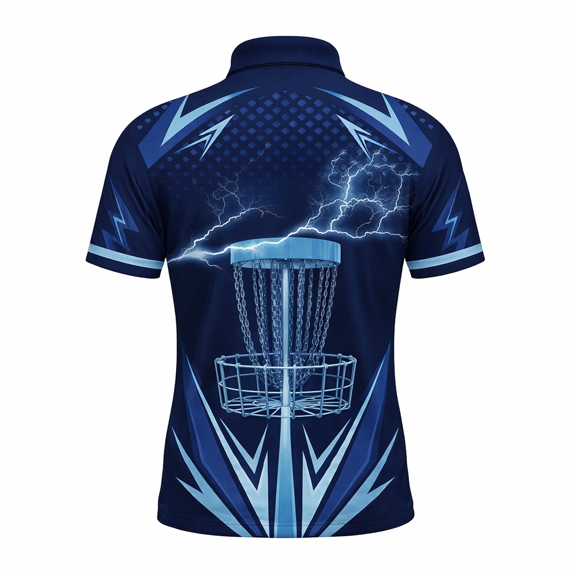 Disc Golf Polo Shirt Personalized Name Performance Blue Lightning Disc Golf Basket Shirt Unisex GIA26031903_3.jpg