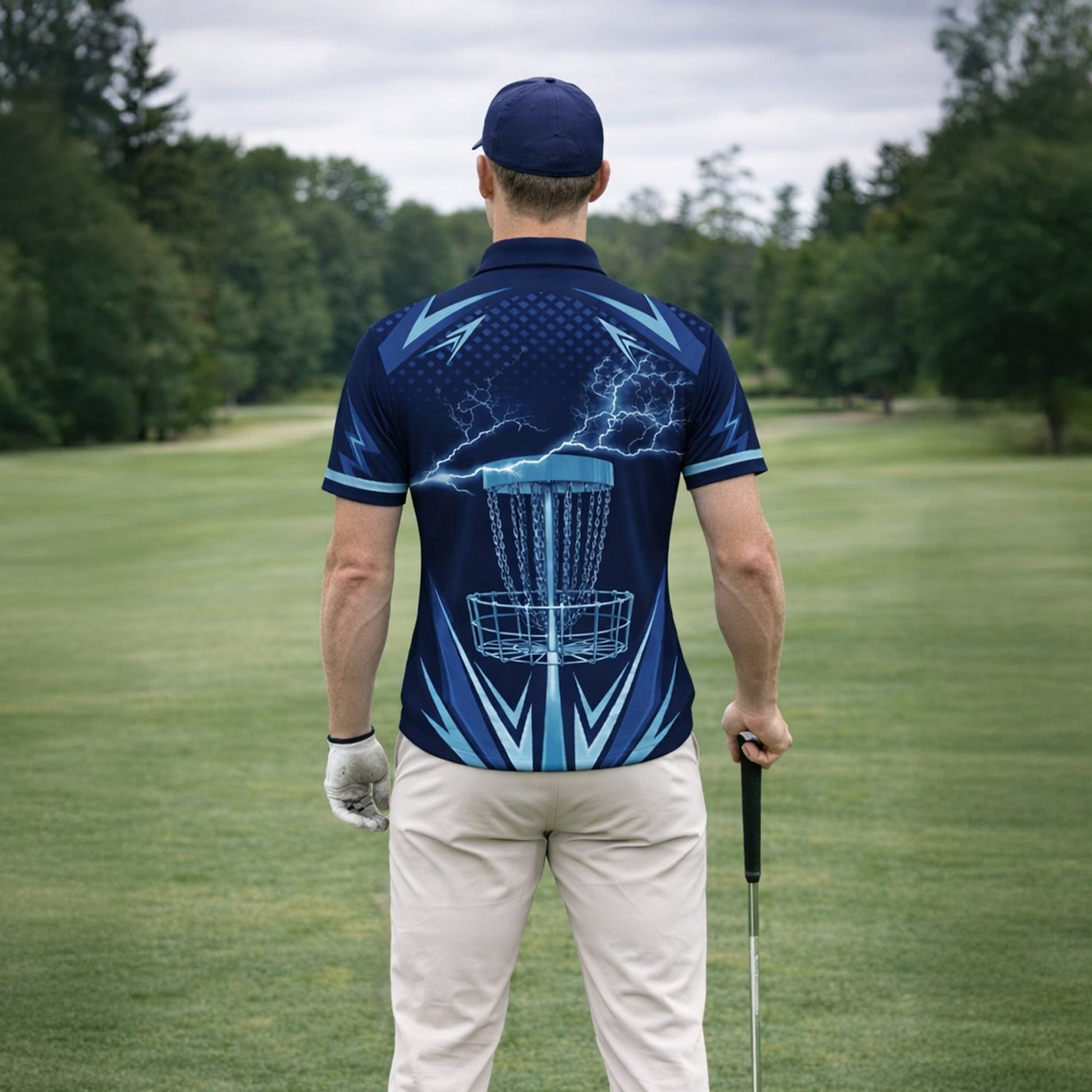 Disc Golf Polo Shirt Personalized Name Performance Blue Lightning Disc Golf Basket Shirt Unisex GIA26031903_7.jpg
