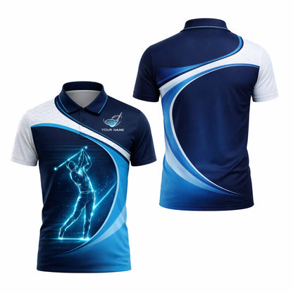 Custom Golf Polo Shirt Blue Neon Golfer Personalized Name Performance Golf Shirt Men Women Modern Sport Polo GIA26031904_1.jpg
