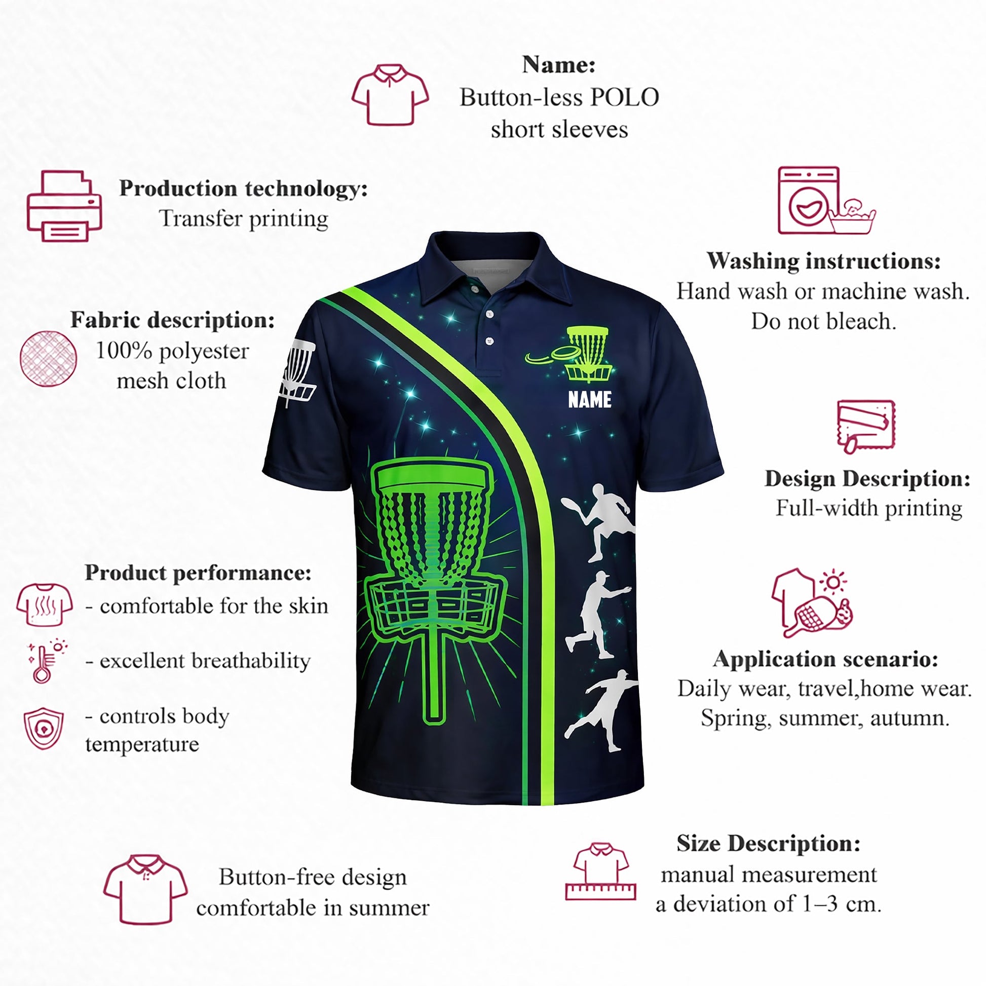 Custom Disc Golf Polo Shirt Glow Basket Design Personalized Name Performance Sports Polo GIA26032001_4.jpg
