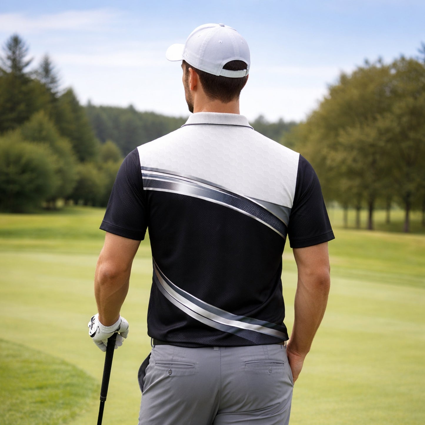 Custom Golf Polo Shirt 3D Golf Ball Black White Performance Polo Personalized Name Shirt GIA26032301_7.jpg