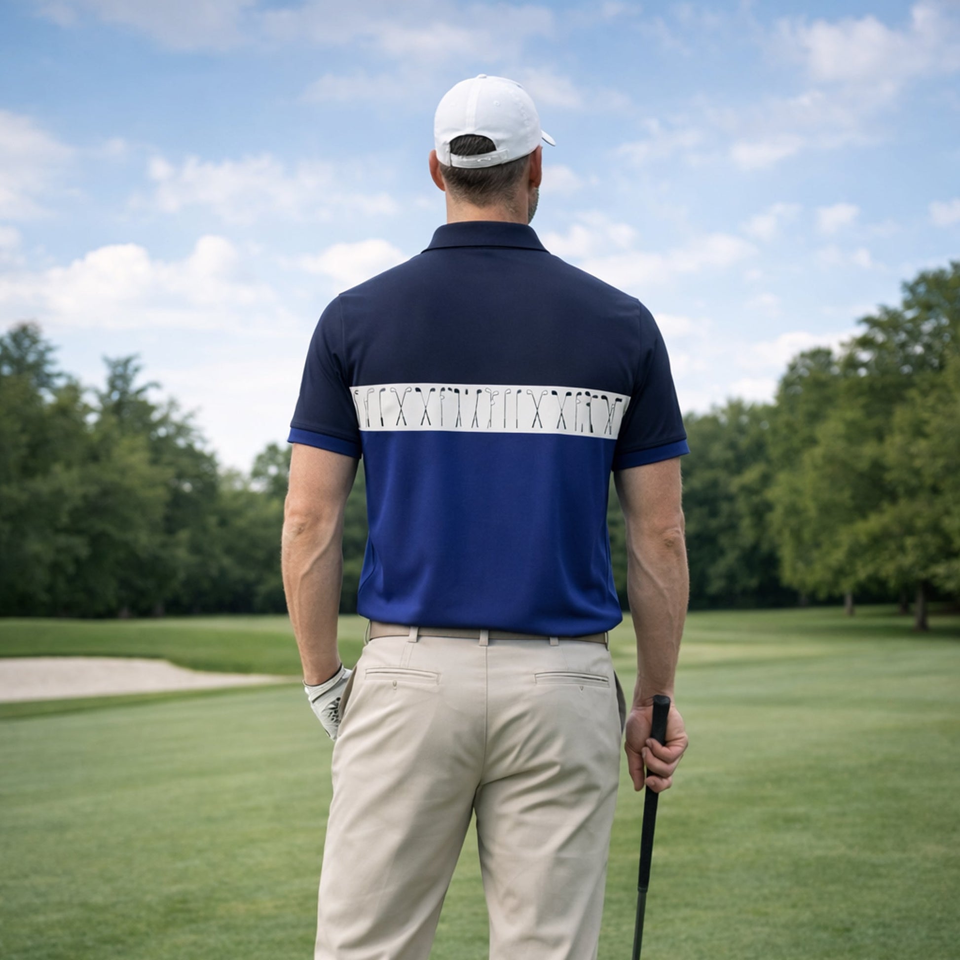 Golf Polo Shirt Personalized Name Classic Golf Clubs Pattern Performance Polo Blue White Unisex GIA26032302_7.jpg