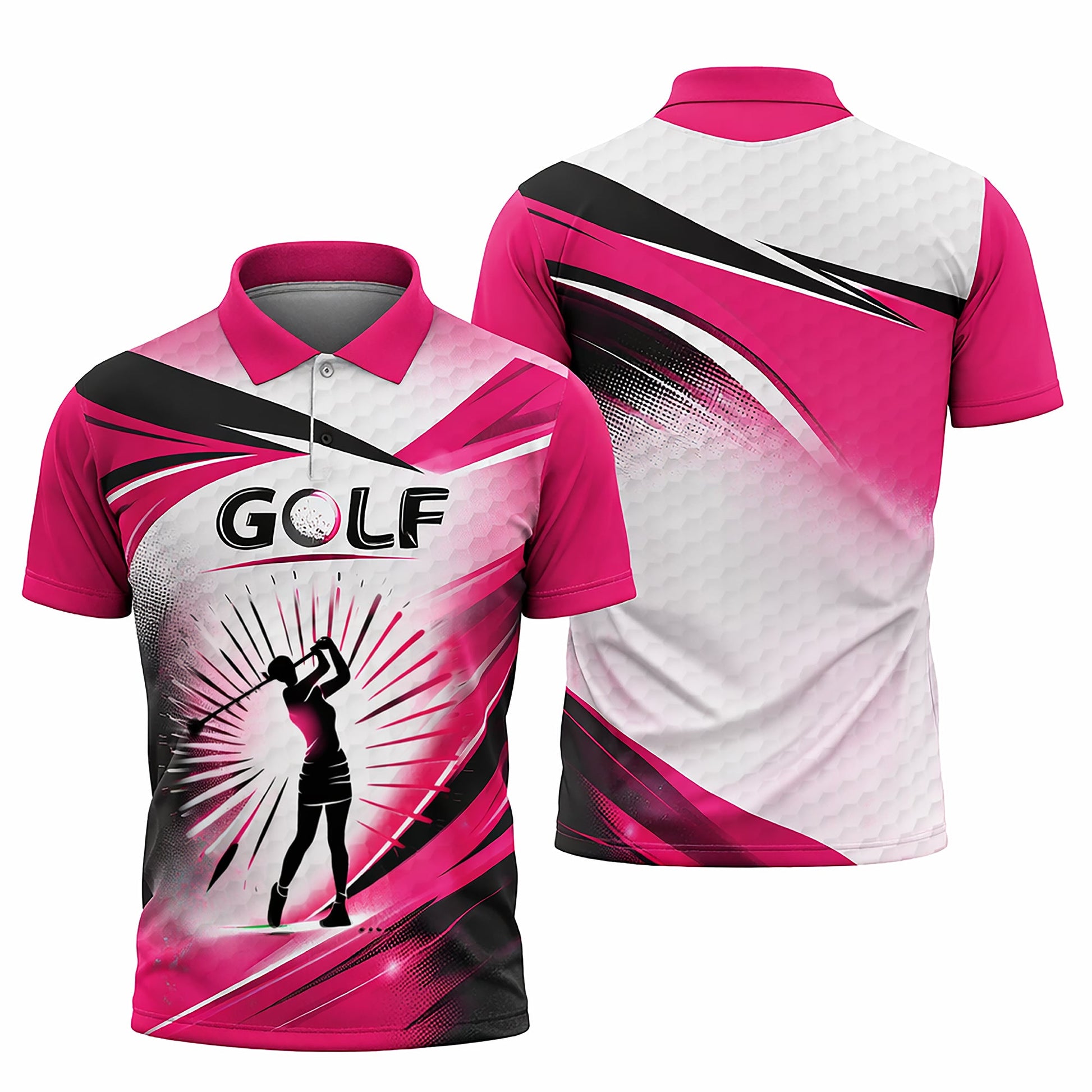 Women Golf Polo Shirt Pink Black Performance Shirt Golf Swing Graphic Athletic Polo GIA26032304_1_2.jpg