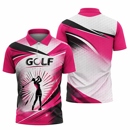 Women Golf Polo Shirt Pink Black Performance Shirt Golf Swing Graphic Athletic Polo GIA26032304_1_2.jpg