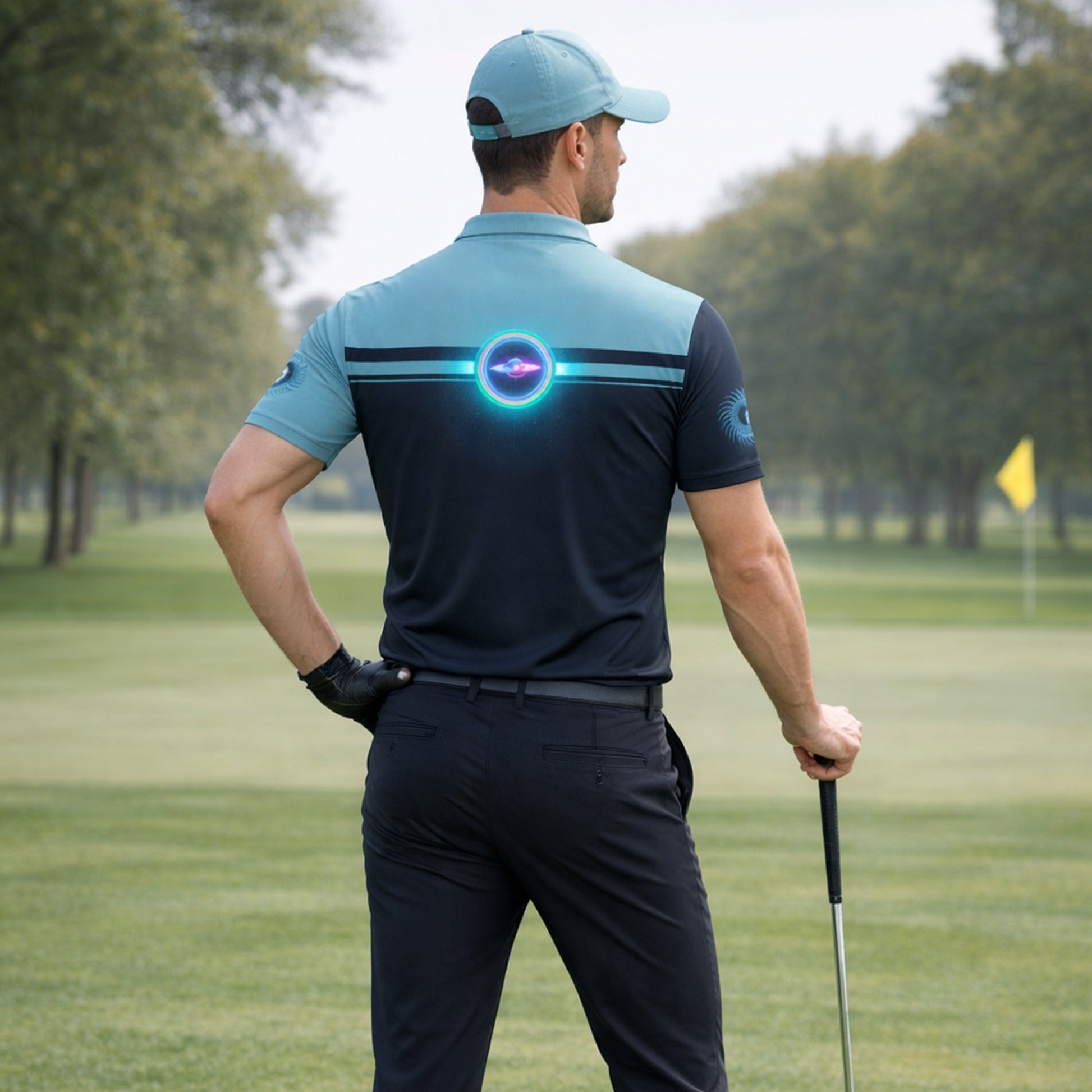 Custom Name Disc Golf Polo Shirt Neon Ring Basket Graphic Performance Polo Unisex GIA26032305_7.jpg