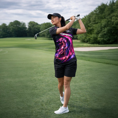 Women Golf Polo Shirt Personalized Name Neon Golf Player Performance Polo Pink Black Gradient GIA26032402_6.jpg