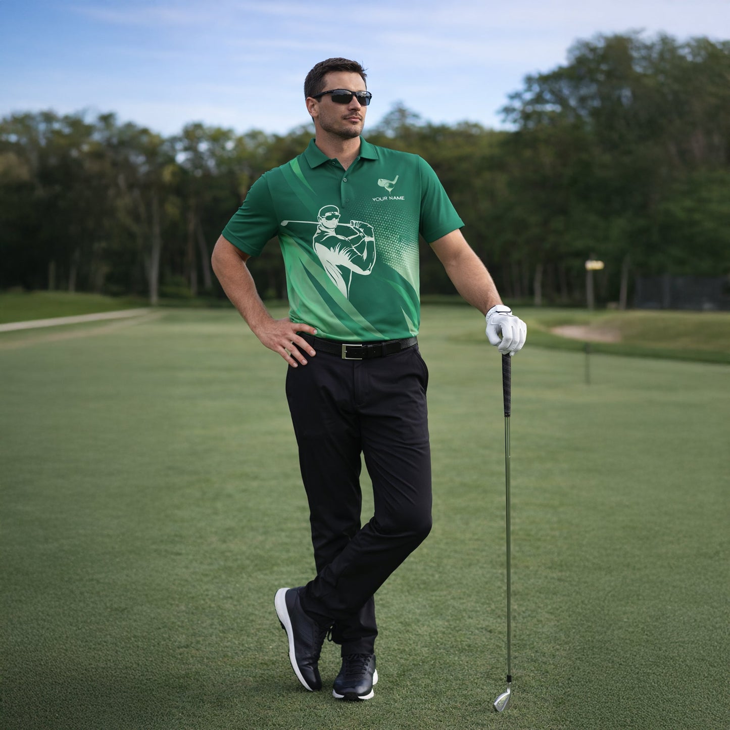 Golf Polo Shirt Personalized Name Green Gradient Golfer Swing Performance Polo Unisex GIA26032502_6.jpg
