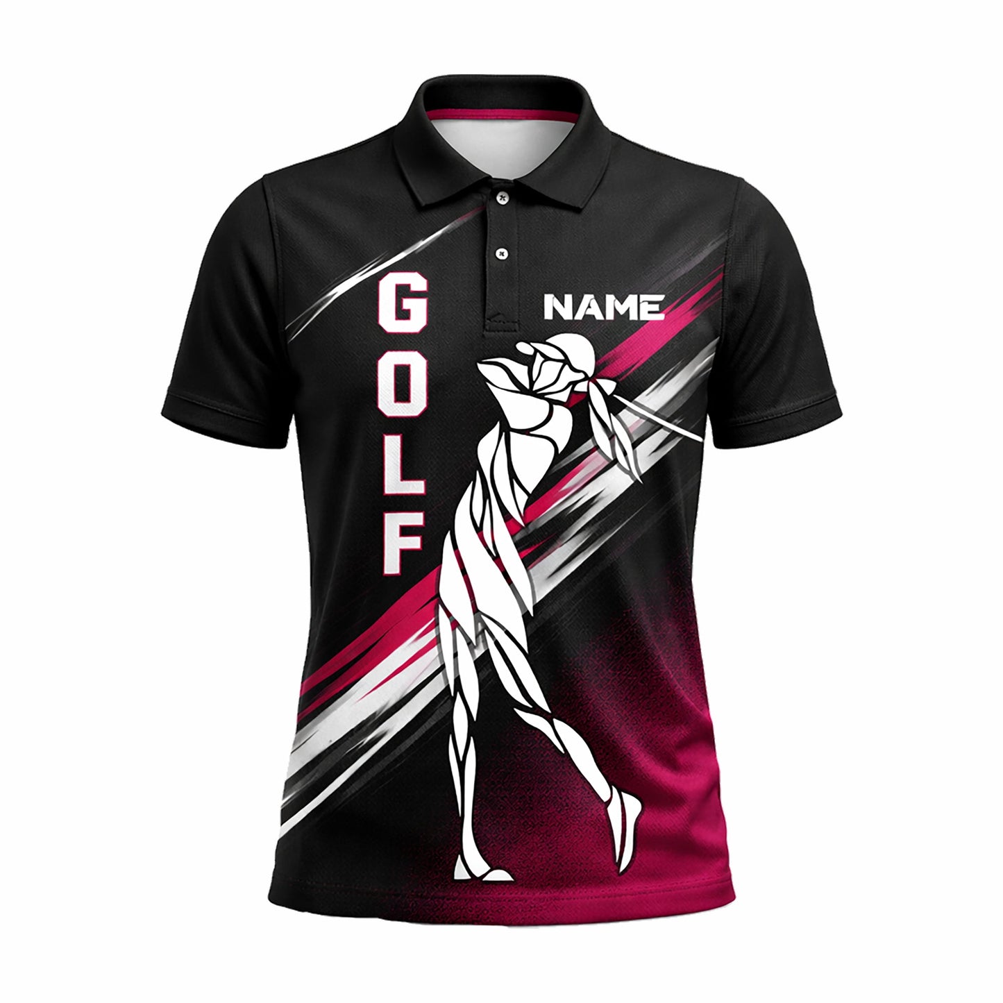 Custom Golf Polo Shirt Personalized Name Golfer Swing Graphic Black Pink Performance Polo Unisex GIA26032503_2.jpg