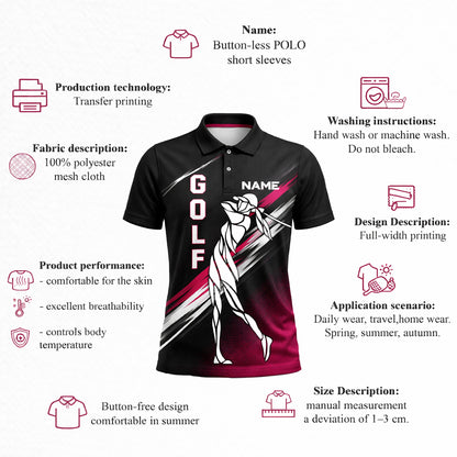 Custom Golf Polo Shirt Personalized Name Golfer Swing Graphic Black Pink Performance Polo Unisex GIA26032503_4.jpg