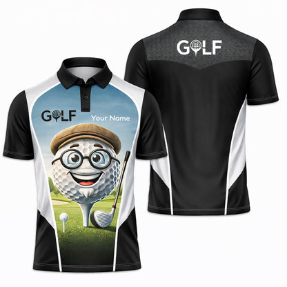 Funny Golf Polo Shirt Cartoon Golf Ball Grandpa Personalized Name Cute Golfer Performance Polo Men Women GIA26032504_1.jpg