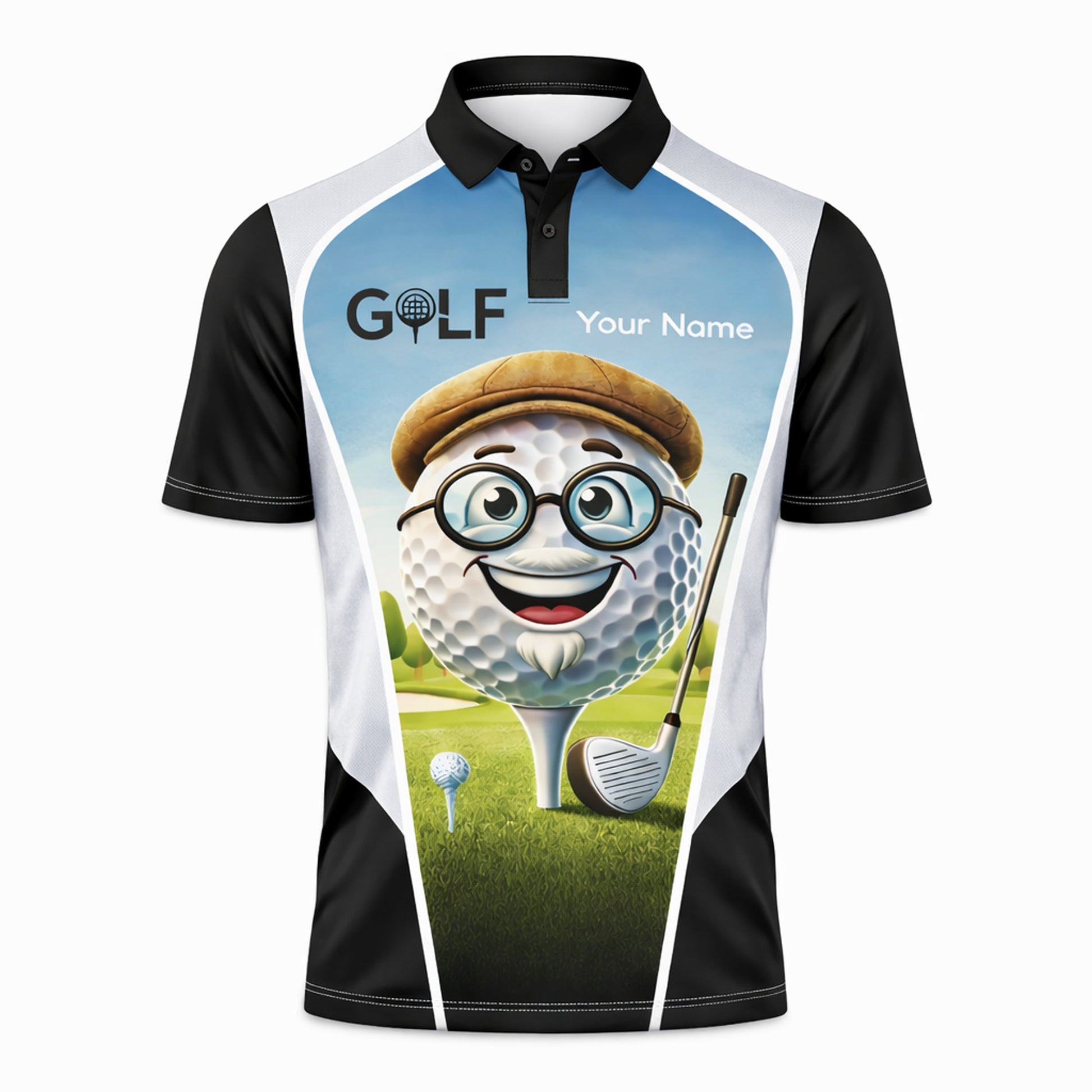 Funny Golf Polo Shirt Cartoon Golf Ball Grandpa Personalized Name Cute Golfer Performance Polo Men Women GIA26032504_2.jpg