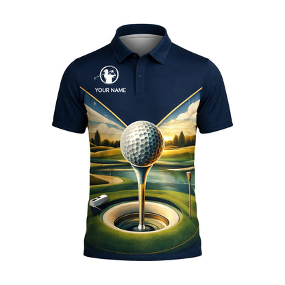 Golf Polo Shirt Personalized Name Scenic Golf Ball Hole Design Performance Shirt Unisex GIA26032601_2.jpg