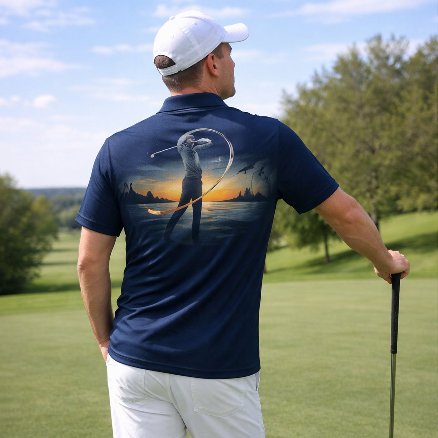 Golf Polo Shirt Personalized Name Scenic Golf Ball Hole Design Performance Shirt Unisex GIA26032601_7.jpg