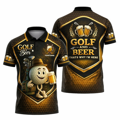 Custom Golf Polo Shirt Funny Golf and Beer Cartoon Performance Polo Personalized Name Unisex Sports Shirt Black Gold GIA26032604_1.jpg