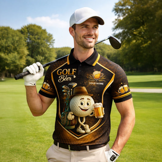 Custom Golf Polo Shirt Funny Golf and Beer Cartoon Performance Polo Personalized Name Unisex Sports Shirt Black Gold GIA26032604_5.jpg