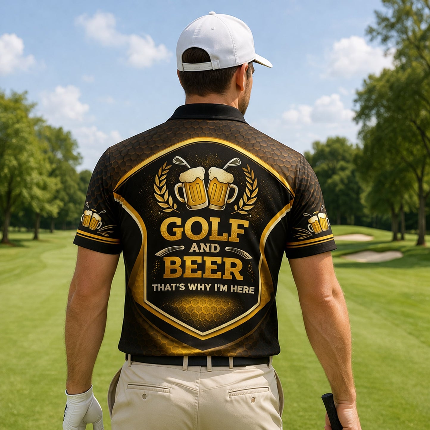Custom Golf Polo Shirt Funny Golf and Beer Cartoon Performance Polo Personalized Name Unisex Sports Shirt Black Gold GIA26032604_7.jpg
