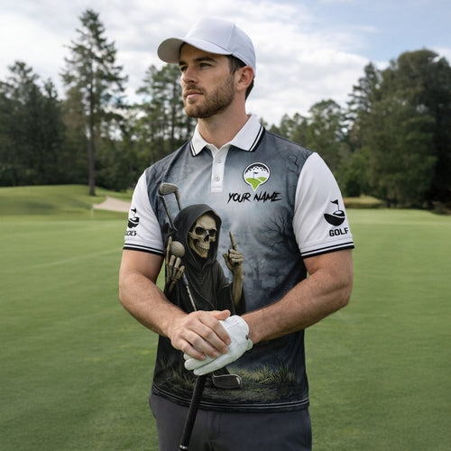 Funny Skull Golf Polo Shirt Custom Name Swing Swear Look For Ball Repeat Performance Shirt GIA26032605_5.jpg