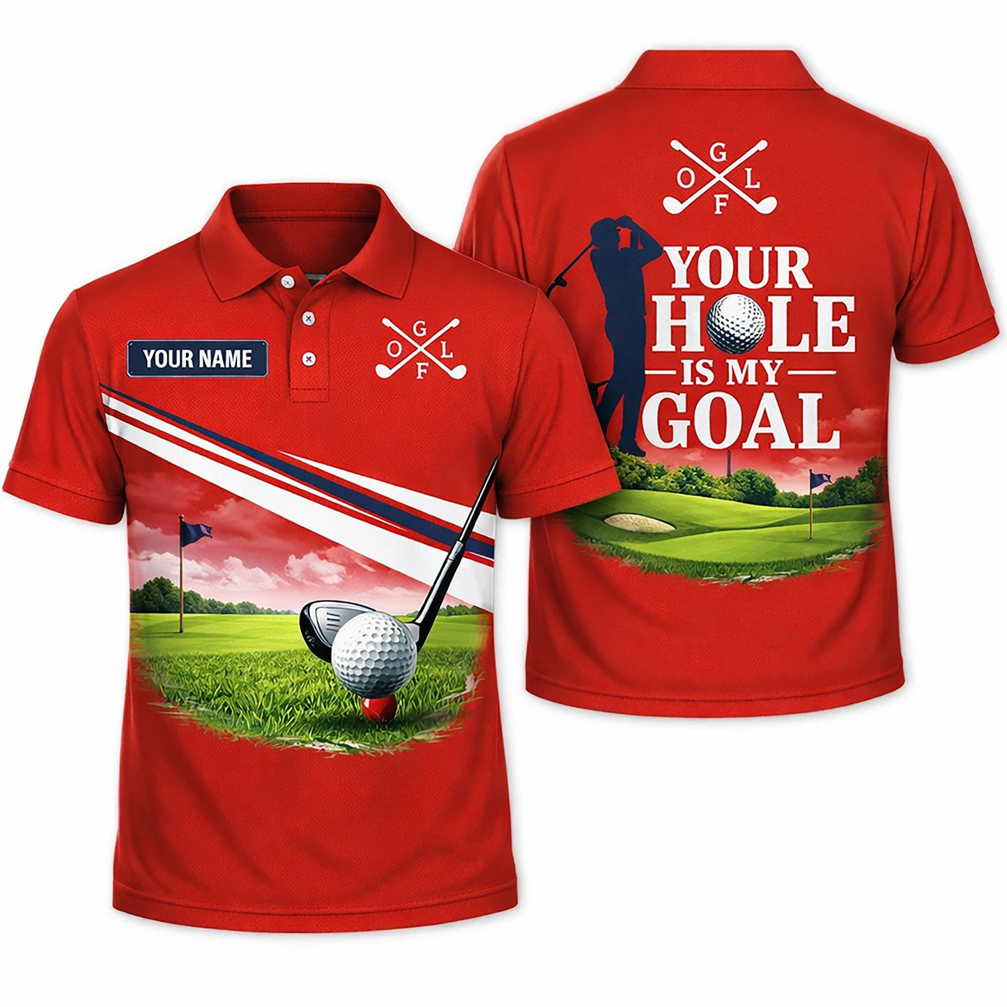 Custom Golf Polo Shirt Funny Golfer Design Your Hole Is My Goal Personalized Name Performance Polo Red GIA26032701_1.jpg