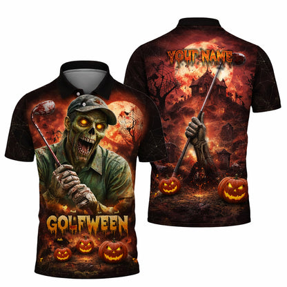 Golfween Halloween Golf Polo Shirt Custom Name Zombie Golfer Pumpkin Horror All Over Print GIA26032704_1.jpg