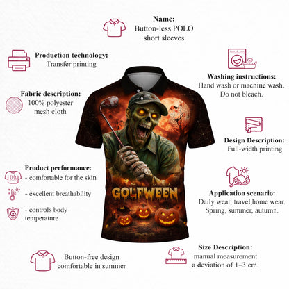 Golfween Halloween Golf Polo Shirt Custom Name Zombie Golfer Pumpkin Horror All Over Print GIA26032704_4.jpg