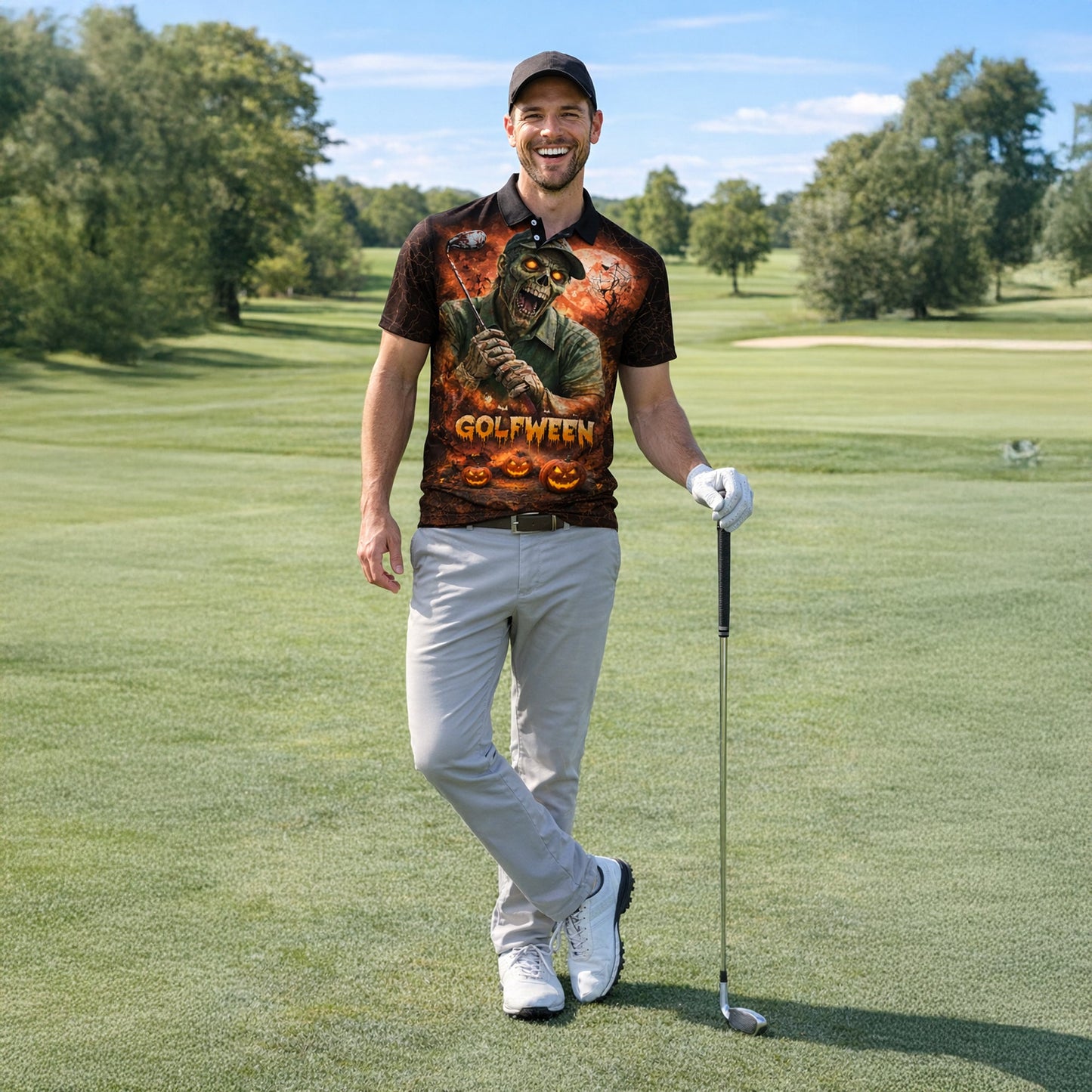 Golfween Halloween Golf Polo Shirt Custom Name Zombie Golfer Pumpkin Horror All Over Print GIA26032704_6.jpg