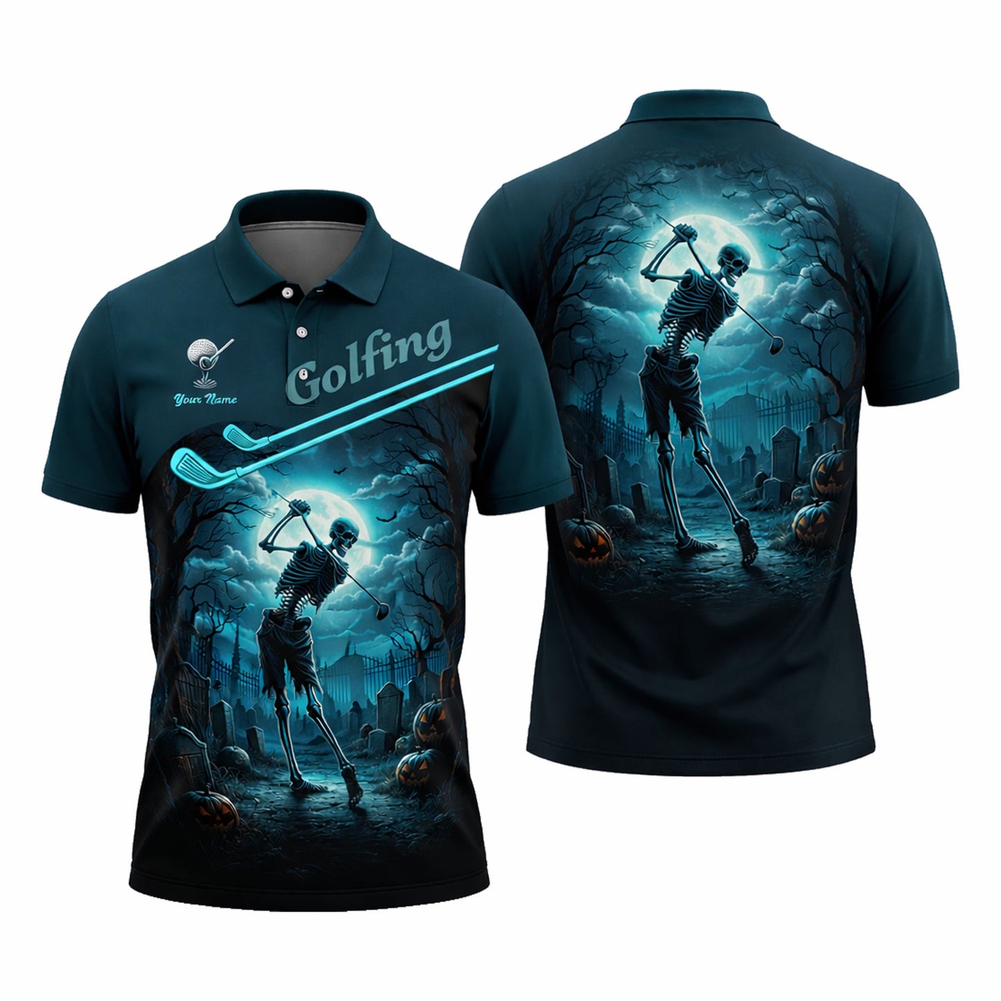 Halloween Skeleton Golf Polo Shirt Personalized Golfing Skull Moon Graphic Performance Polo GIA26032705_1.jpg