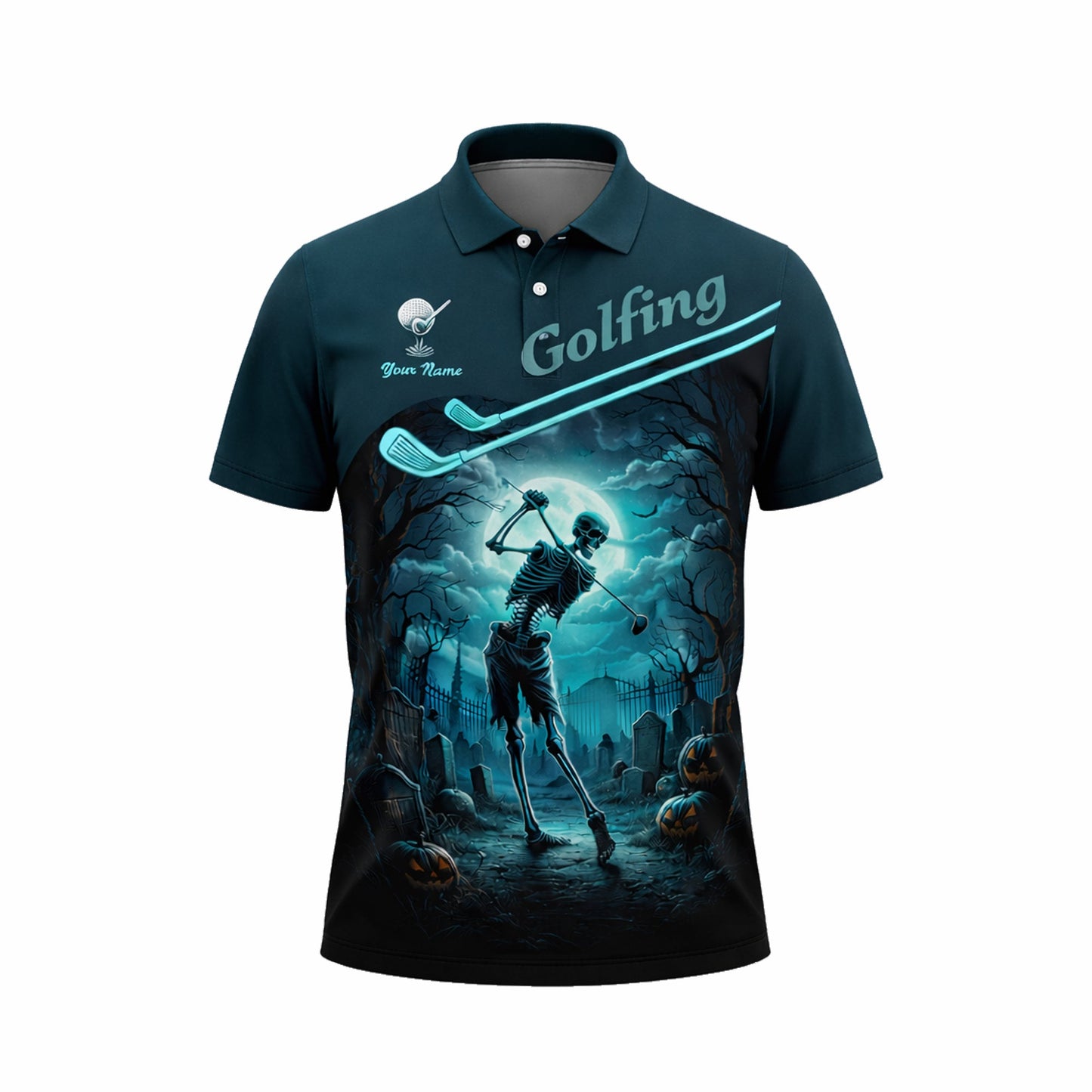 Halloween Skeleton Golf Polo Shirt Personalized Golfing Skull Moon Graphic Performance Polo GIA26032705_2.jpg