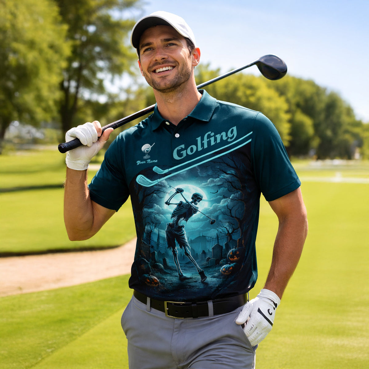 Halloween Skeleton Golf Polo Shirt Personalized Golfing Skull Moon Graphic Performance Polo GIA26032705_5.jpg
