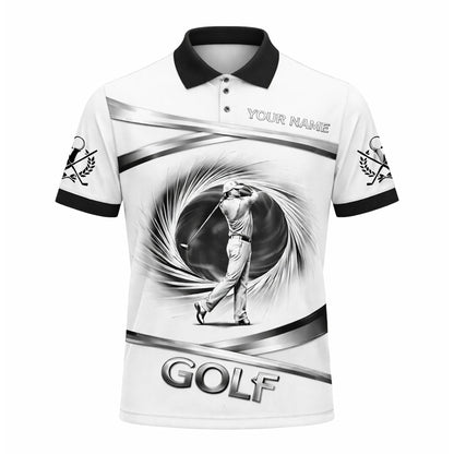 Golf Polo Shirt Custom Name Black White Classic Golf Player Performance Short Sleeve Unisex GIA26033002_2.jpg